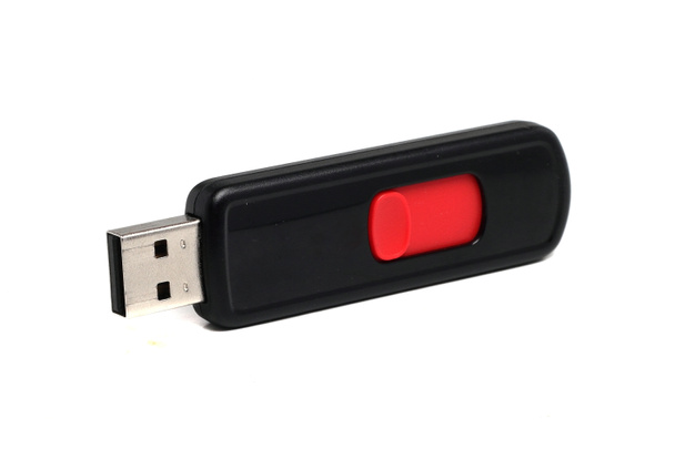 noir lecteur flash USB sur un fond blanc - Photo, image
