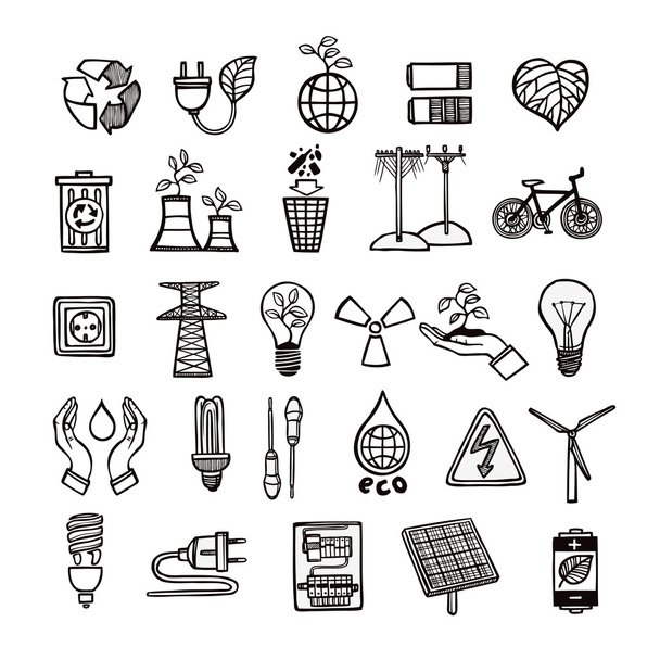 Ecology and Energy Icon Set
 - Вектор,изображение