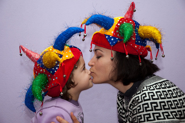 Mutter und Kind Clowns - Foto, Bild