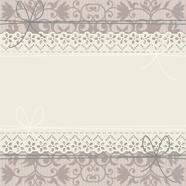 Lace frame on luxury floral ornament - Vector, Imagen