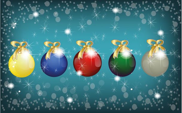 christmas balls in blue background - Vector, Image