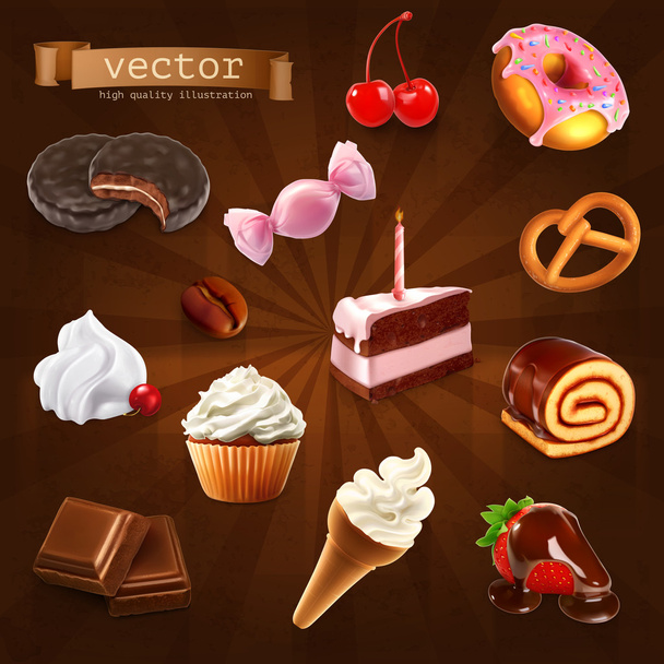 sweet Confectionery,   set - Vektor, kép