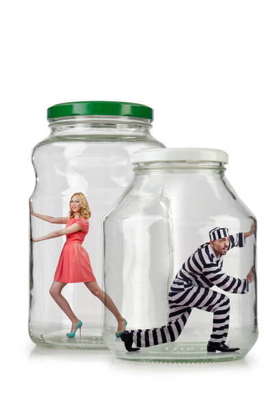 People trapped in the glass jar - Photo, Image