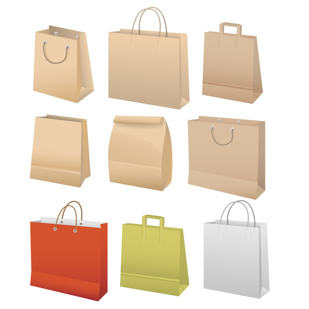 Paper shopping bag with handles outline Royalty Free Vector