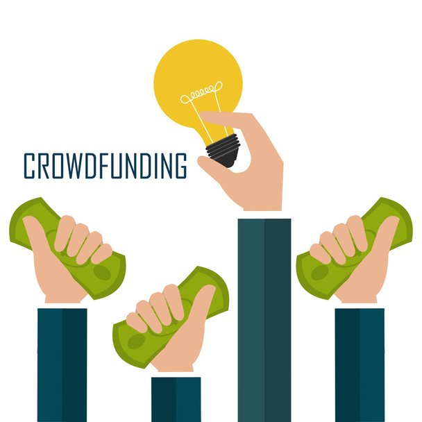 Crowdfunding pictogram ontwerp. - Vector, afbeelding