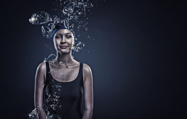 Female swimmer. Concept image - Photo, Image