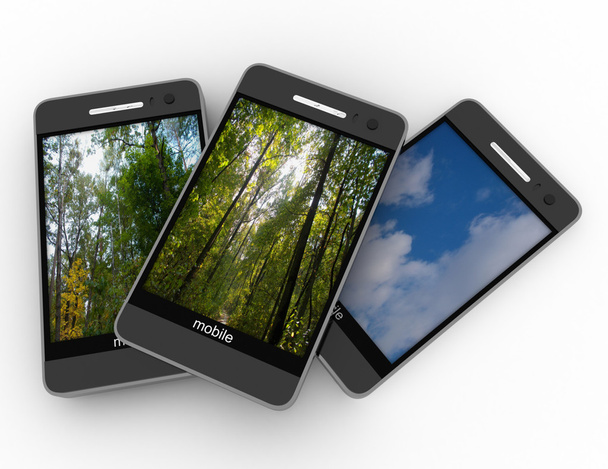 Teléfonos móviles modernos con pantalla táctil
 - Foto, Imagen