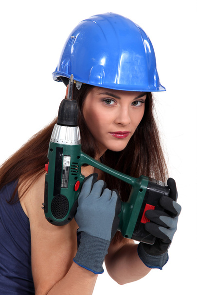 Pretty girl with screwdriver - Photo, Image