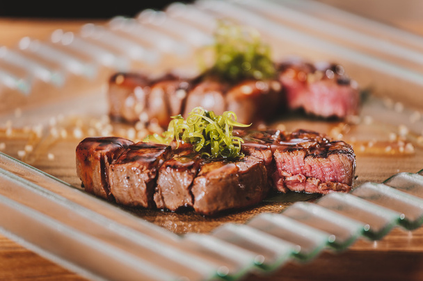 Grilled steaks with herbs - Φωτογραφία, εικόνα