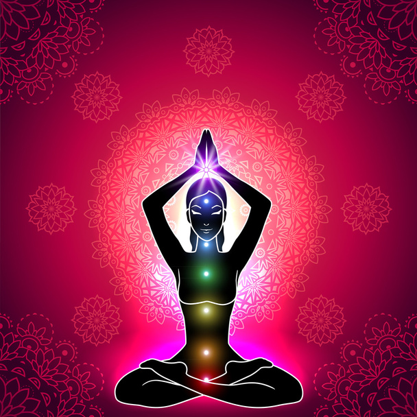 Yoga meditation cha - Vector, Imagen
