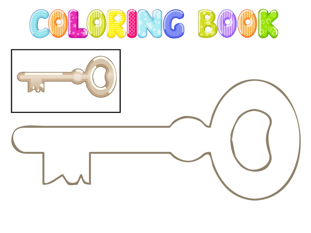 Colorir chave de metal velho
 - Vetor, Imagem