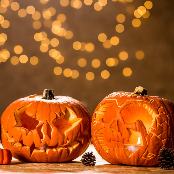 Three Halloween pumpkin lanterns - Foto, Imagem