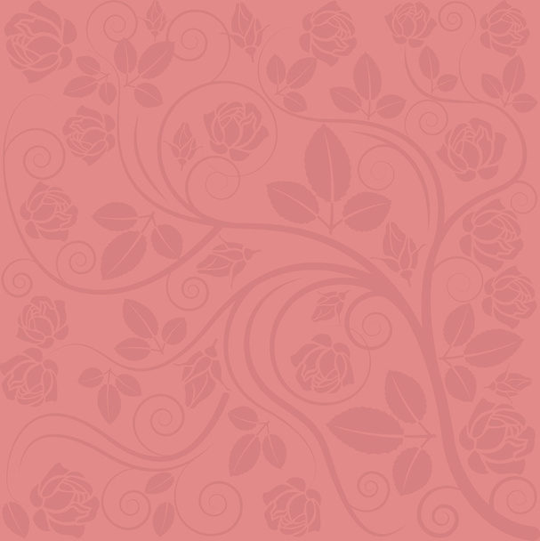 Bright red background with rose decorations - Vektor, Bild
