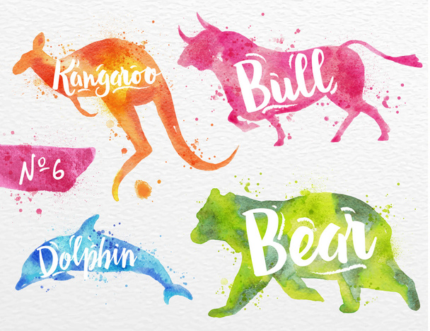 Painted animals bull - Vector, Image