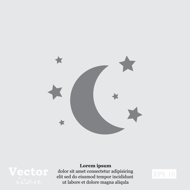 Księżyc i ikona gwiazd - Wektor, obraz