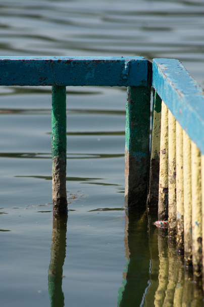 fence in water after flood - Photo, image