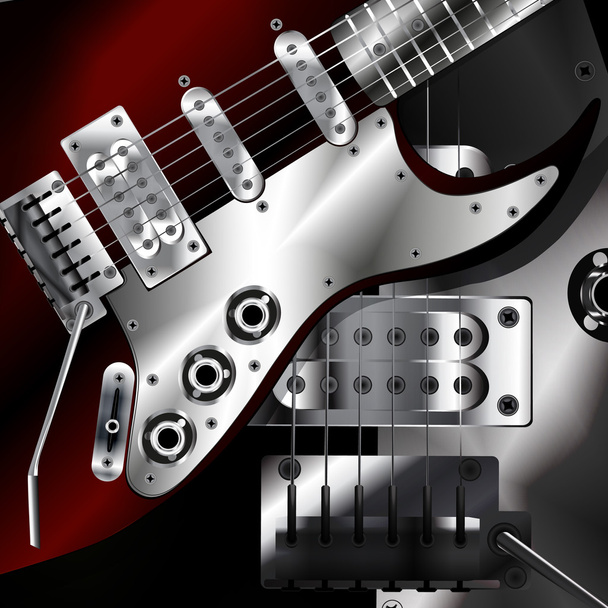 electric guitar closeup in dark colors - ベクター画像