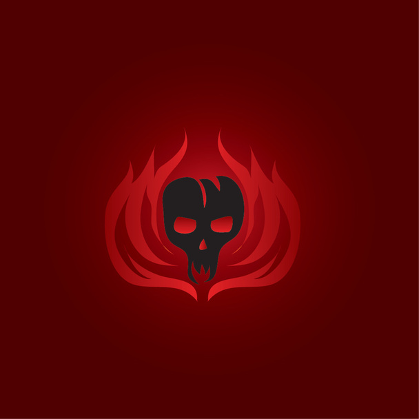 skull on logo - Διάνυσμα, εικόνα