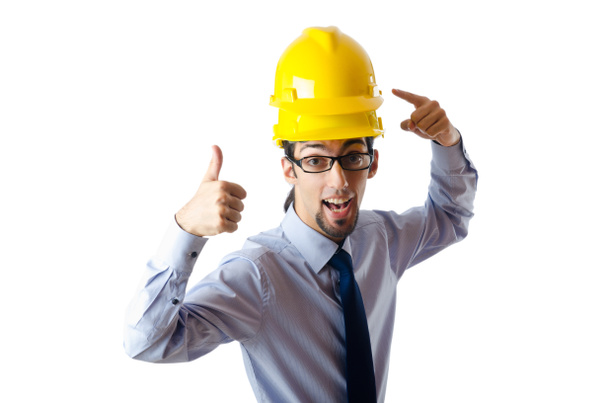 Construction safety concept with builder - Photo, Image