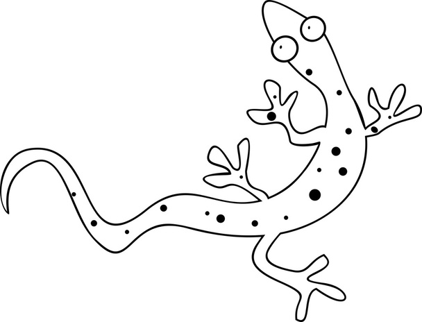 Coloring with cute  lizard - Διάνυσμα, εικόνα