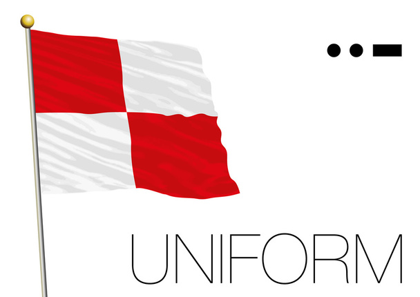 unif flag, Señal marítima internacional y símbolo de código morse
 - Vector, imagen