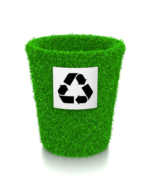 Papelera de reciclaje de hierba
 - Foto, imagen