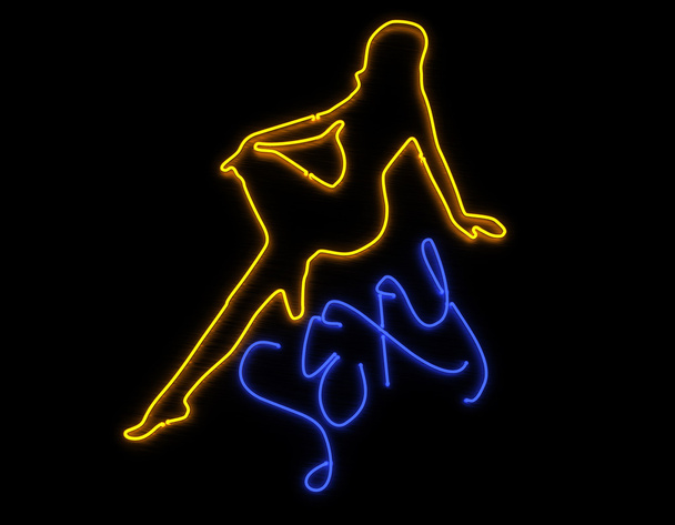 Neon znak do baru lub klubu ze striptizem - Zdjęcie, obraz