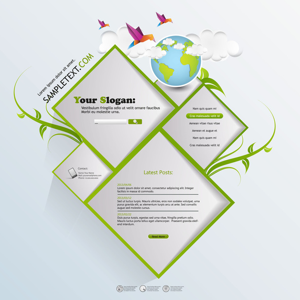 Абстрактний веб-сайт зелений дизайн
 - Вектор, зображення