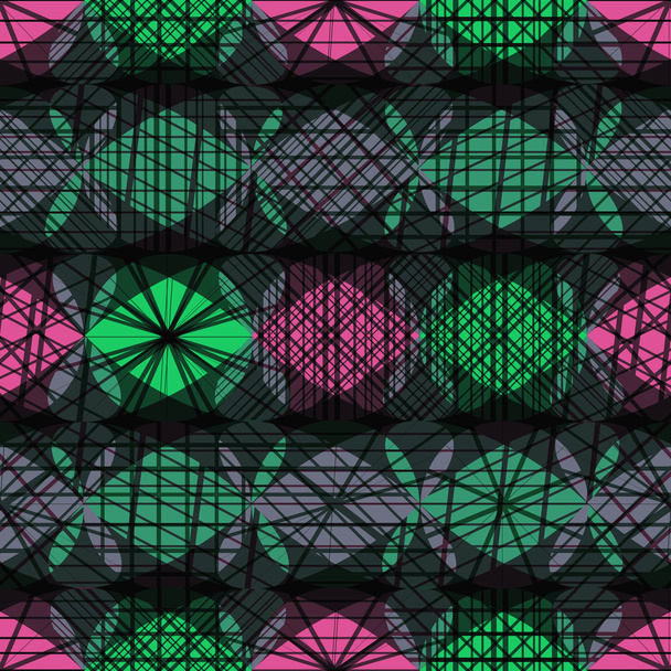 doorsneden cirkels mozaïek naadloze patroon - Vector, afbeelding