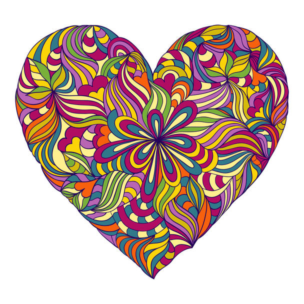 colorful heart on white background - Vector, Image