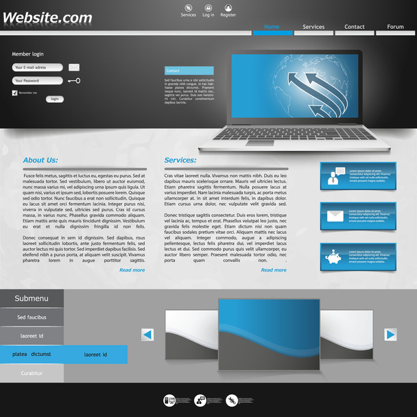 web sitesi şablonu tasarımı - Vektör, Görsel