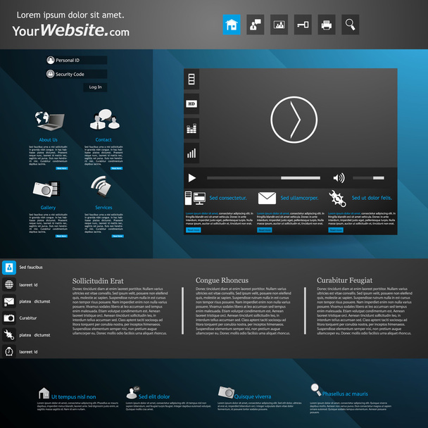 Website Template Design em formato vetorial editável
 - Vetor, Imagem