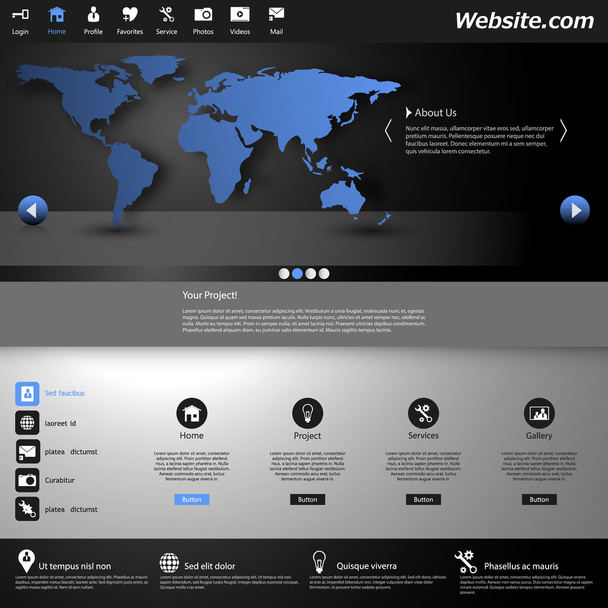 Шаблон сайта, современный дизайн для бизнеса
 - Вектор,изображение