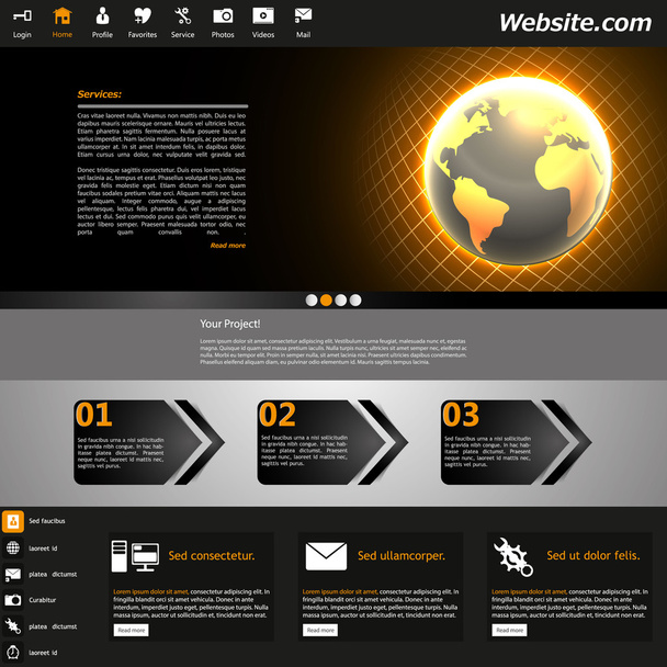 Modèle de site Web Dark Shiny thème d'affaires
 - Vecteur, image