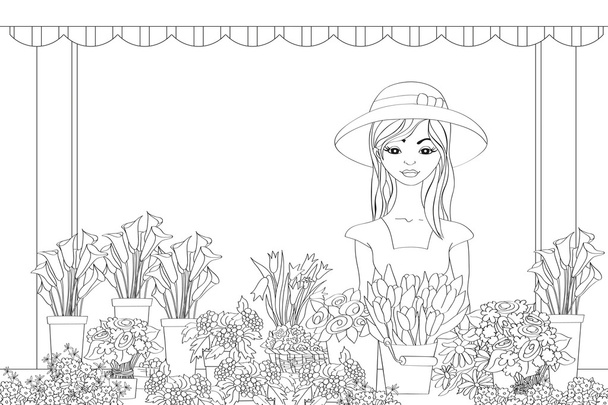 Ilustración vectorial de floristería dibujada a mano
 - Vector, Imagen
