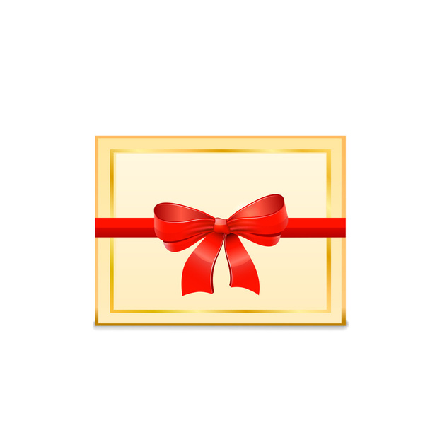 Blank Gift Card and red bow. Vector - Vector, Image