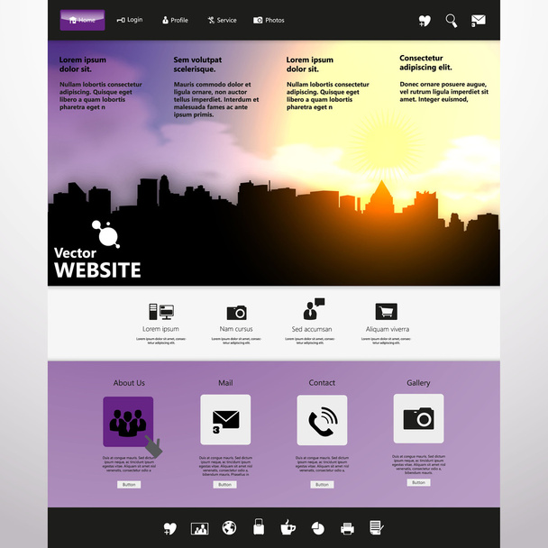 σχεδιασμός προτύπου ιστοσελίδας - Διάνυσμα, εικόνα