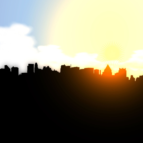 Stadt Sonnenuntergang backgrond - Vektor, Bild