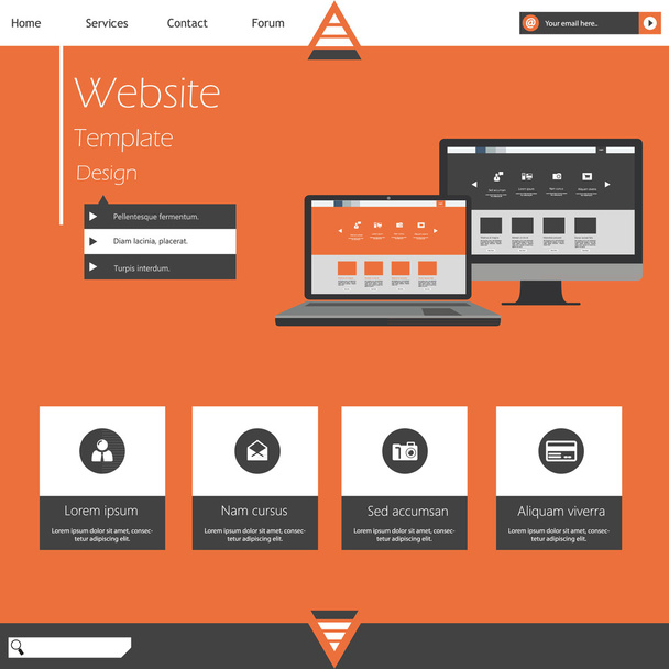 Website Template Design - ベクター画像