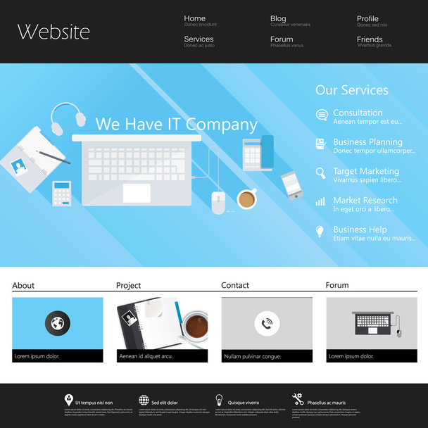 web sitesi şablonu tasarımı - Vektör, Görsel