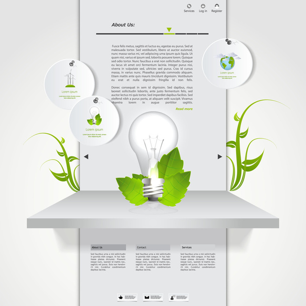 Eco Website Template Design - Vector, afbeelding