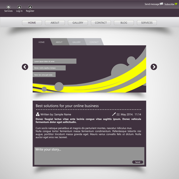 Website Template Design - Vetor, Imagem