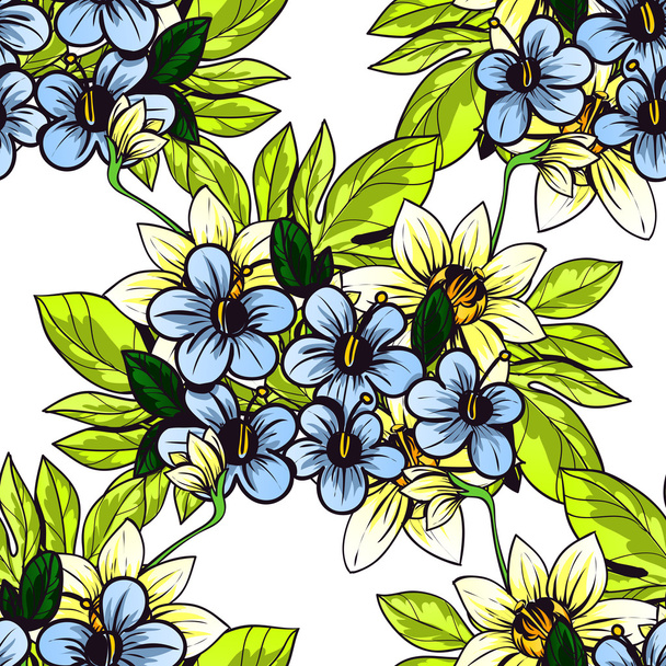 Floral seamless pattern - Vector, Image