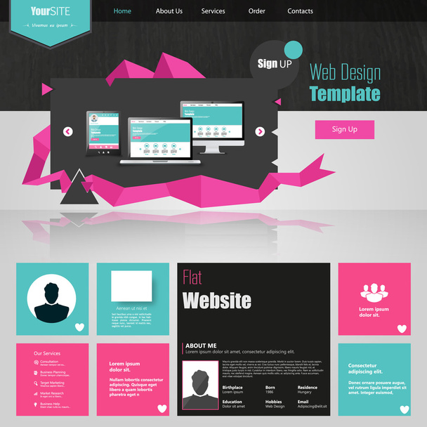 Website Template Design - Vektor, kép