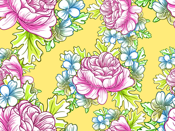 Floral seamless pattern - Vektor, obrázek
