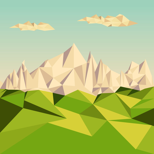 Полигональный фон, горная местность
 - Вектор,изображение