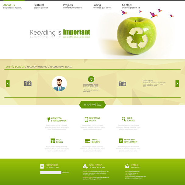 Eco ιστοσελίδα πρότυπο - Διάνυσμα, εικόνα