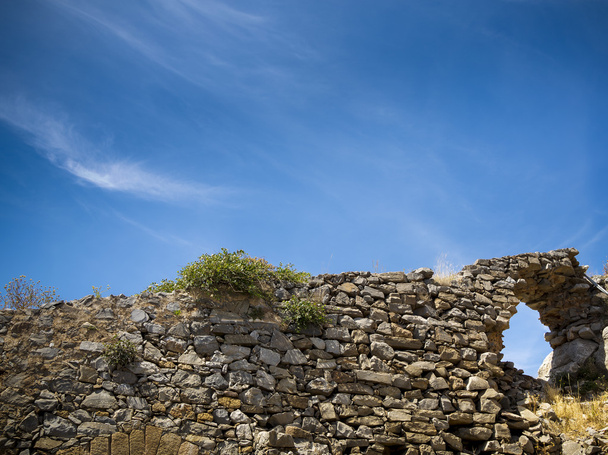 the walls of the ancient fortress of Spinalonga in Greece - Photo, Image