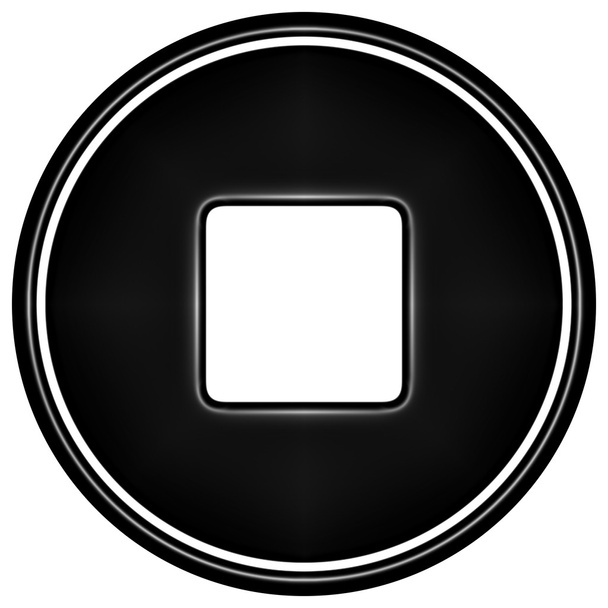 black round icon on white background - Foto, Bild