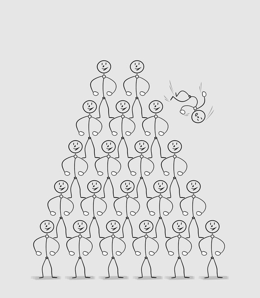 people standing on the shoulders of the others - Vector, Image